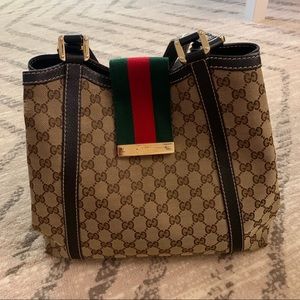Gucci Monogram GG web tote medium bag 233607